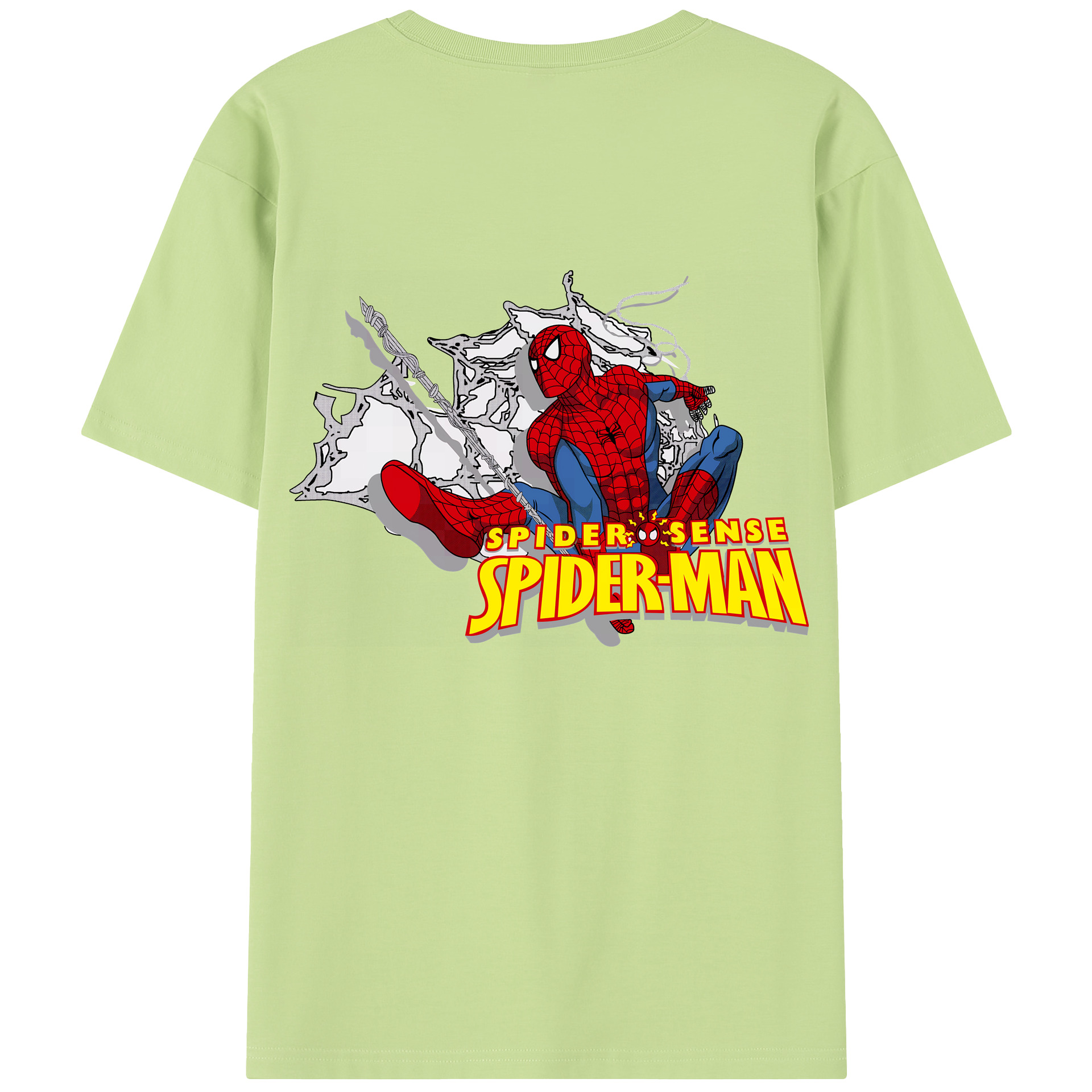（画像用） Spider Man スパイダーマン 綿100％半袖Tシャツ（背面プリント）